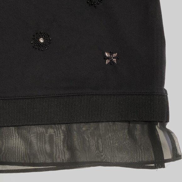 White House Black Market Medium Black Short Sleeve Blouse - Picture 7 of 10